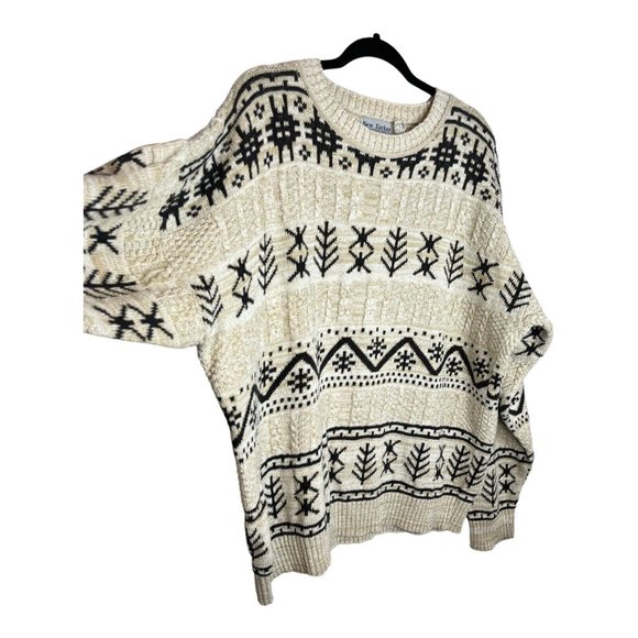 USA Made VTG 90s New Yorker Mens XL Crewneck Cable Knit FLAW Upcycle mittens - Picture 6 of 9